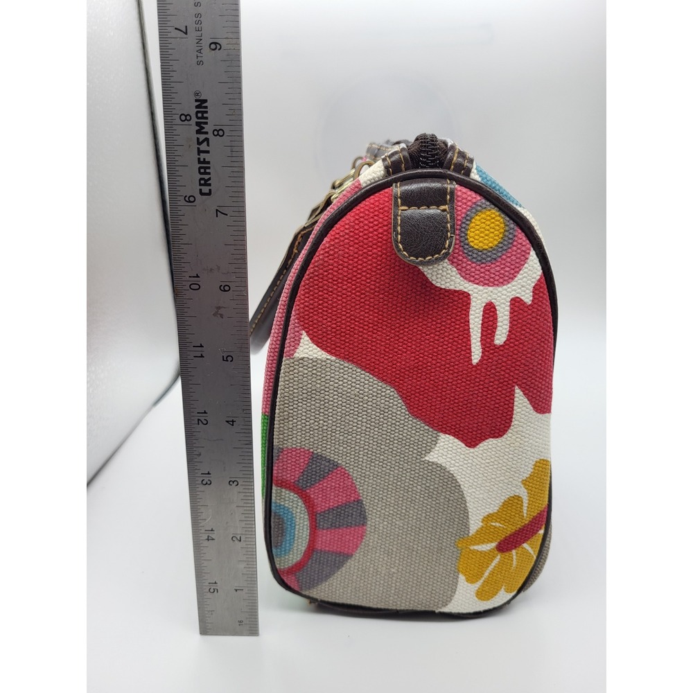 Victoria's Secret Y2K Floral Bowler Bag Canvas Indie Dopamine Purse Zip Top - Picture 4 of 13